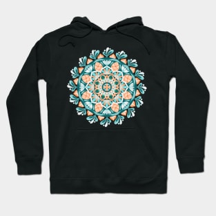 Painterly Mandala // Green and Peach Hoodie